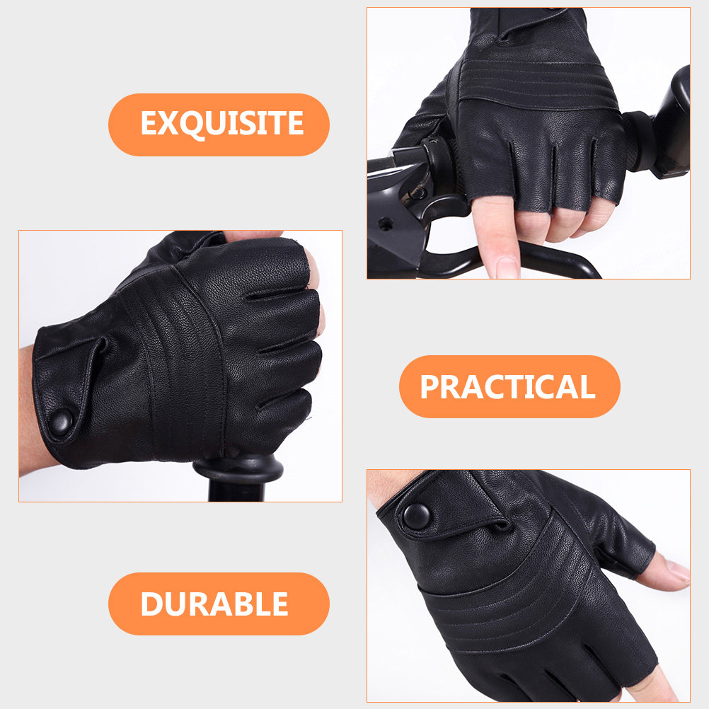 Cycling Gear Black - 1 Pasang Sarung Tangan Pria Tanpa