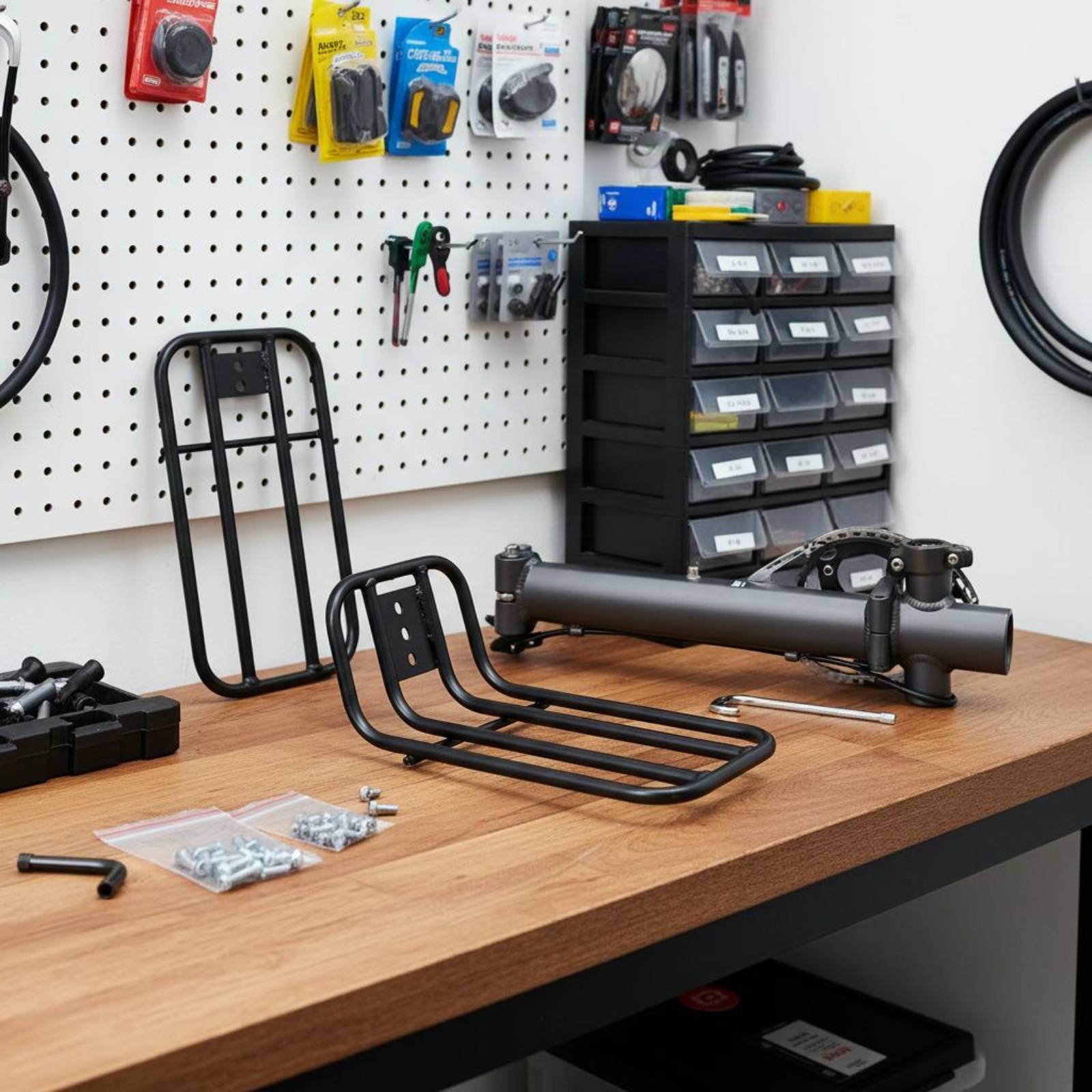 Bike Cargo Rack - Rak Bagasi Depan Sepeda Lipat Konstruksi